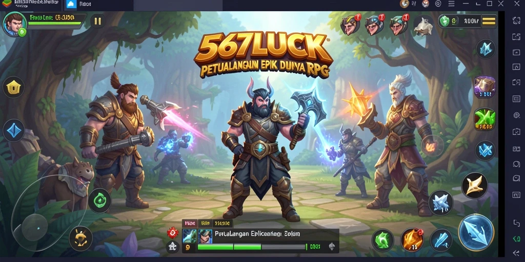 Tangkapan layar <strong>567LUCK</strong> yang menunjukkan aksi pertempuran epik dalam game RPG.
