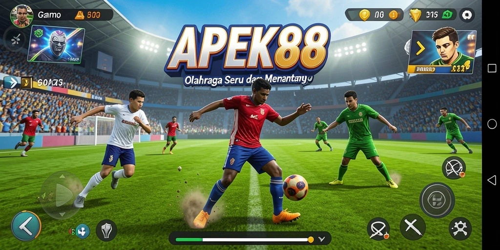 Tampilan gameplay APEK88 yang penuh aksi olahraga.