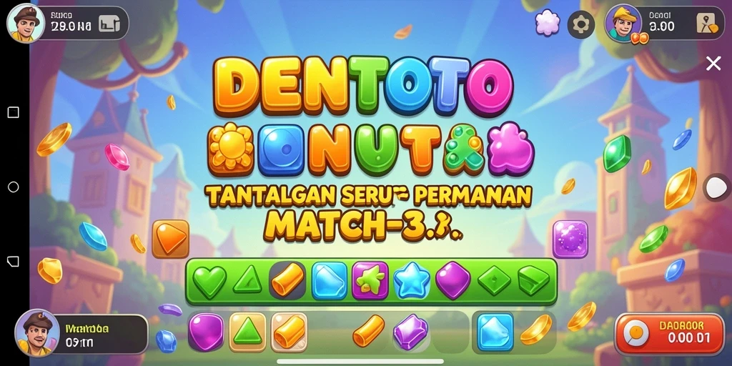 Screenshot menampilkan gameplay DENTOTO yang penuh warna dan seru.