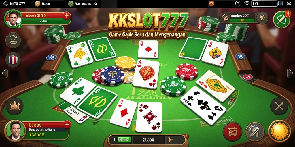 Tampilan seru dari gameplay KKSLOT777 dalam permainan Gaple.