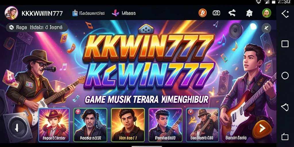 Tampilan gameplay seru dalam KKWIN777 dengan berbagai pilihan lagu.