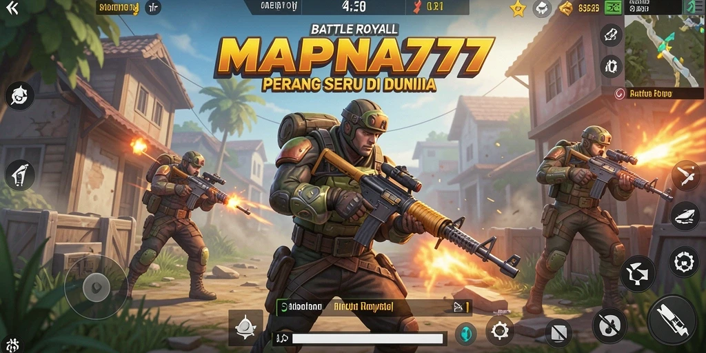 Screenshot gameplay MAPNA777 menampilkan aksi pertempuran intens.
