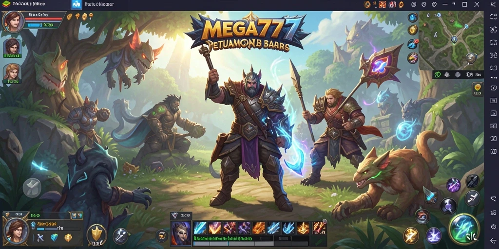 Screenshot gameplay MEGA777 yang menunjukkan pertarungan epic antar pemain.