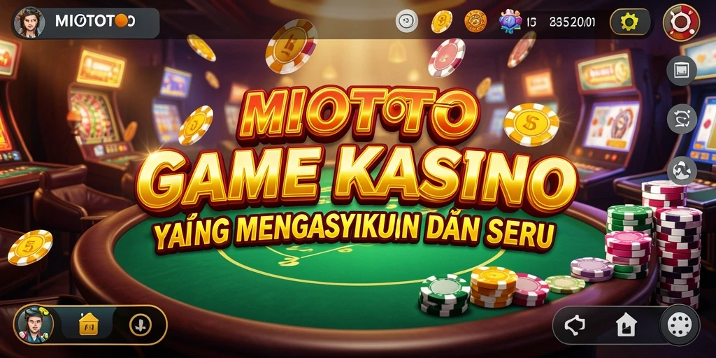 Screenshot gameplay MIOTOTO menampilkan suasana Kasino yang mendebarkan.