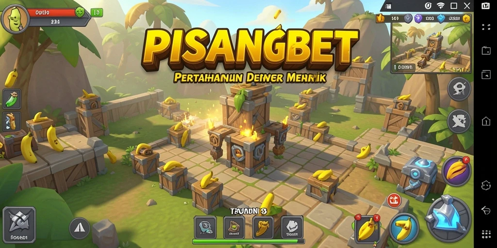 Tangkapan layar PISANGBET menampilkan aksi seru dalam pertahanan melawan gelombang musuh.