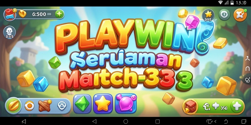 Tampilan gameplay seru dari <strong>PLAYWIN</strong> dengan kombinasi Match-3 yang menarik.