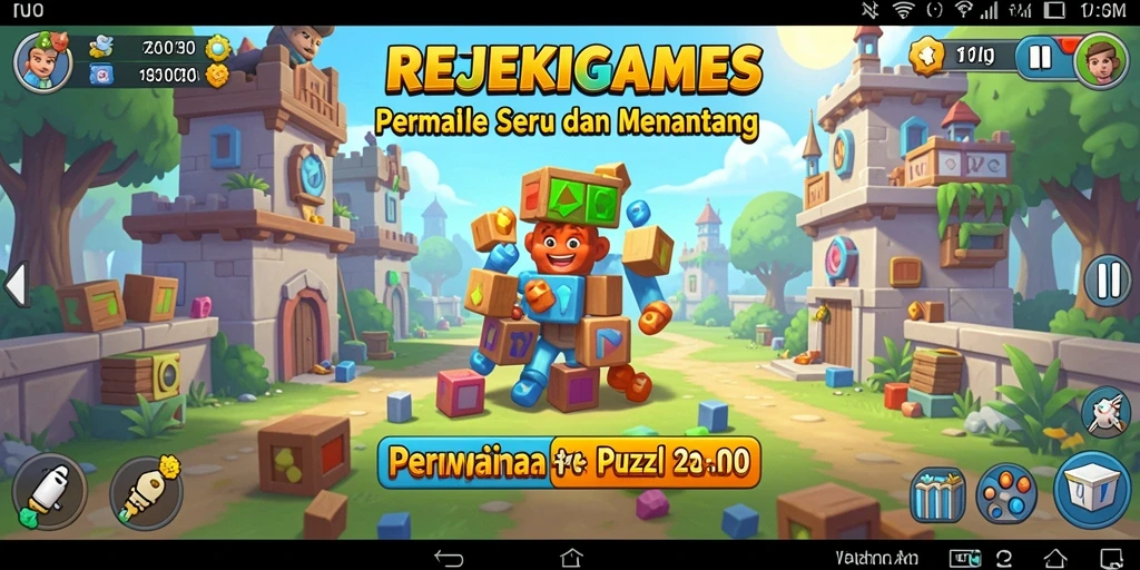 Tampilan gameplay puzzle yang menantang dan menarik di REJEKIGAMES.