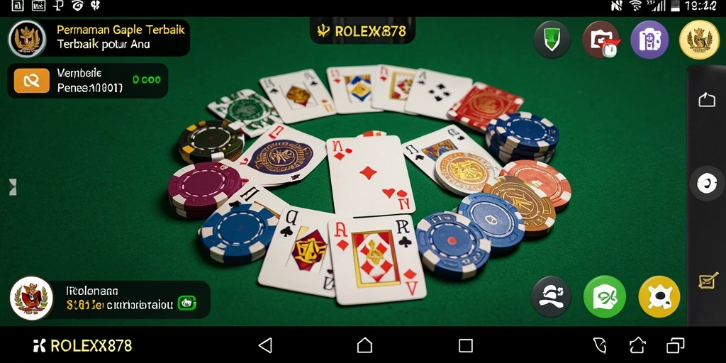 Tampilan gameplay Gaple yang seru dan interaktif di ROLEX878.