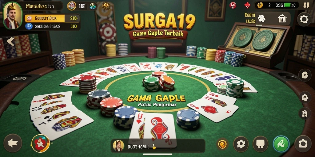 Gambaran gameplay menarik dari SURGA19 yang menampilkan Gaple.