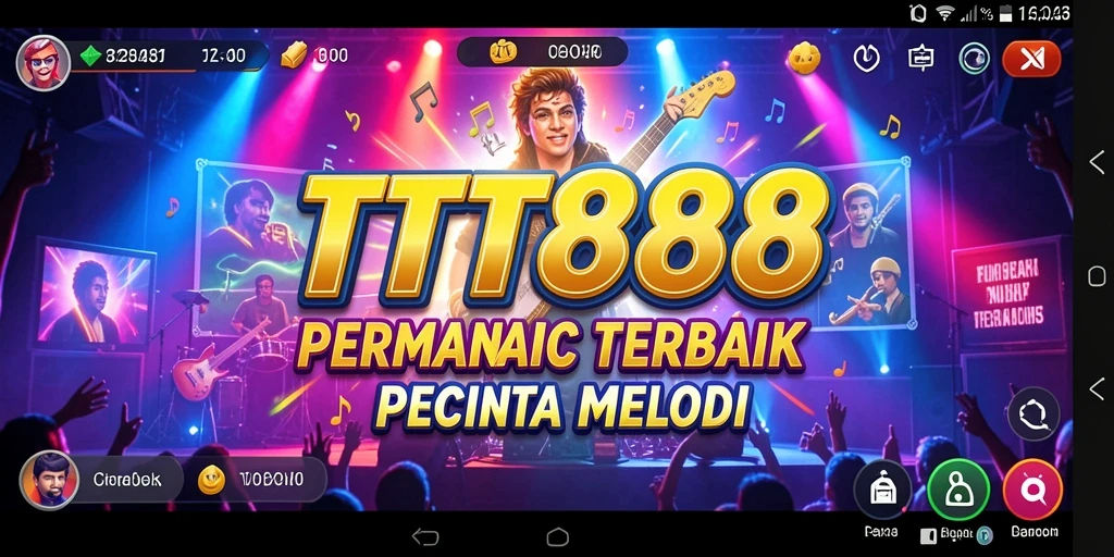 Screenshot utama menunjukkan gameplay dinamis TTT888 yang penuh warna.